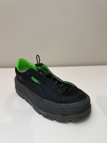 【未使用】THE BLACK LABEL PUMA/Fenty Rihanna PUMA FENTY BY RIHANNA BLACK PATENT LEATHER SNEAKERS SIZE US