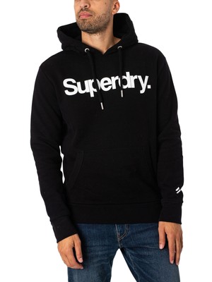 Мужской классический пуловер с капюшоном Superdry Core Logo, черный