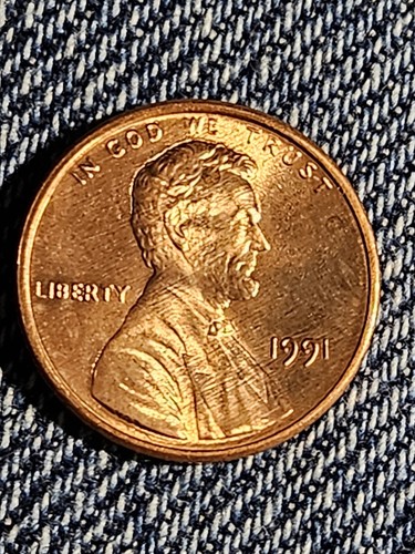 1991 Penny Errors No Mint Mark, Struck Off Center, DDO, DDR