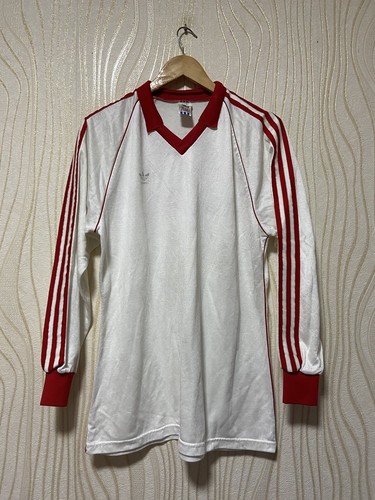 ADIDAS 80s FOOTBALL SHIRT SOCCER JERSEY LONG SLEEVE sz L MEN ADIDAS 80s FOOTBALL SHIRT SOCCER JERSEY LONG SLEEVE sz L MEN