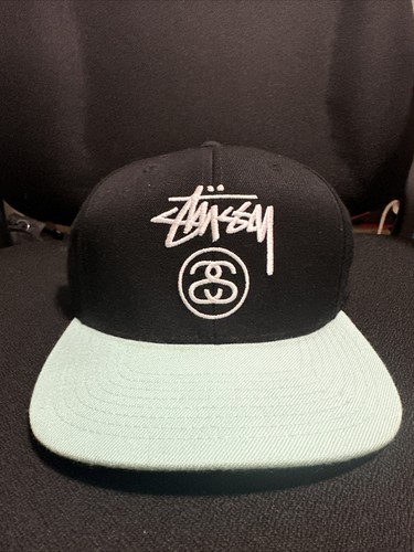 Stussy X Starter SS Link Black Mint Green SnapBack Hat Preowned | eBay