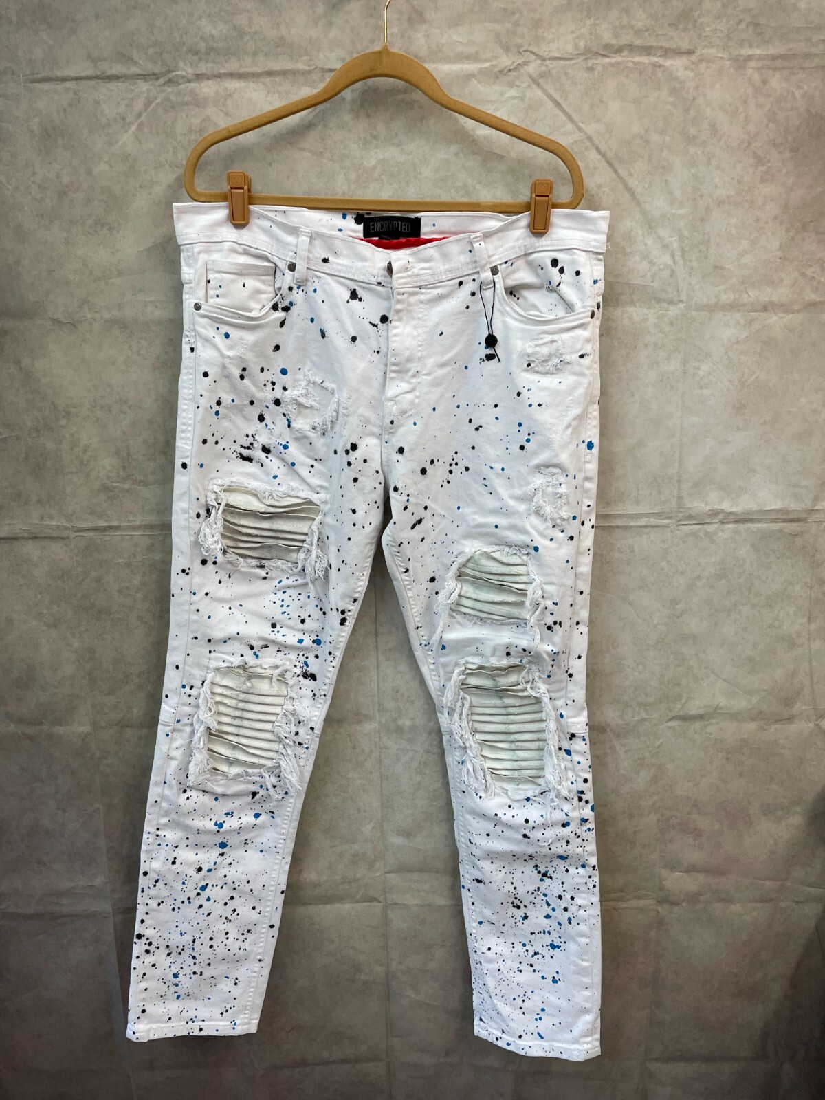 Encrypted Men's White Jeans Distressed Size 36 | eBay