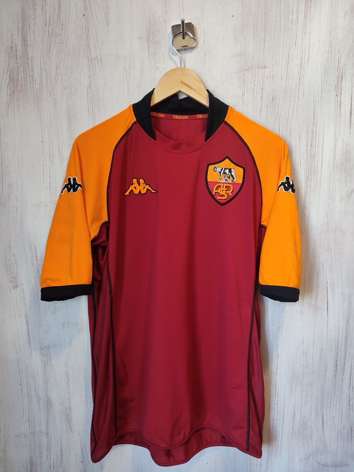 AS Roma 2002 2003 European UCL home 2XL Kappa shirt jersey AS Roma 2002 2003 European UCL home 2XL Kappa shirt jersey