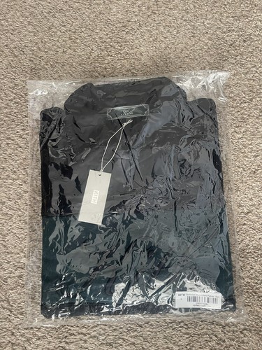Pre-owned Kith Color-blocked Nelson Collared Pullover- Black | Fw23 | Size L