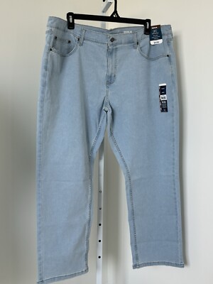 George Men's Work Jeans Regular Straight Leg Stretch  Light Wash Select Size
