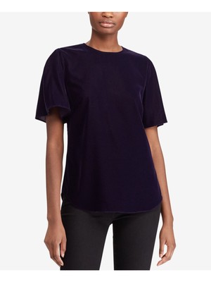 

Фиолетовая женская футболка с круглым вырезом RALPH LAUREN с короткими рукавами, Фиолетовый