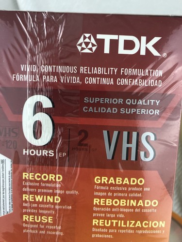 TDK T-120 RV Superior Quality 6hrs BLANK  VHS tapes Lot Of 4 NEW & Sealed