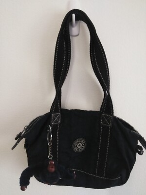 VTG. Kipling Mini Bag w/ monkey dark blue with black handles approx  (10''x6'')