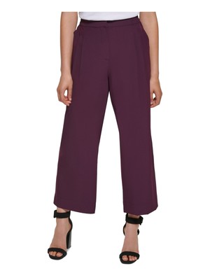 

CALVIN KLEIN Женские фиолетовые укороченные широкие брюки с застежкой-крючком, Фиолетовый, M2FKH215
