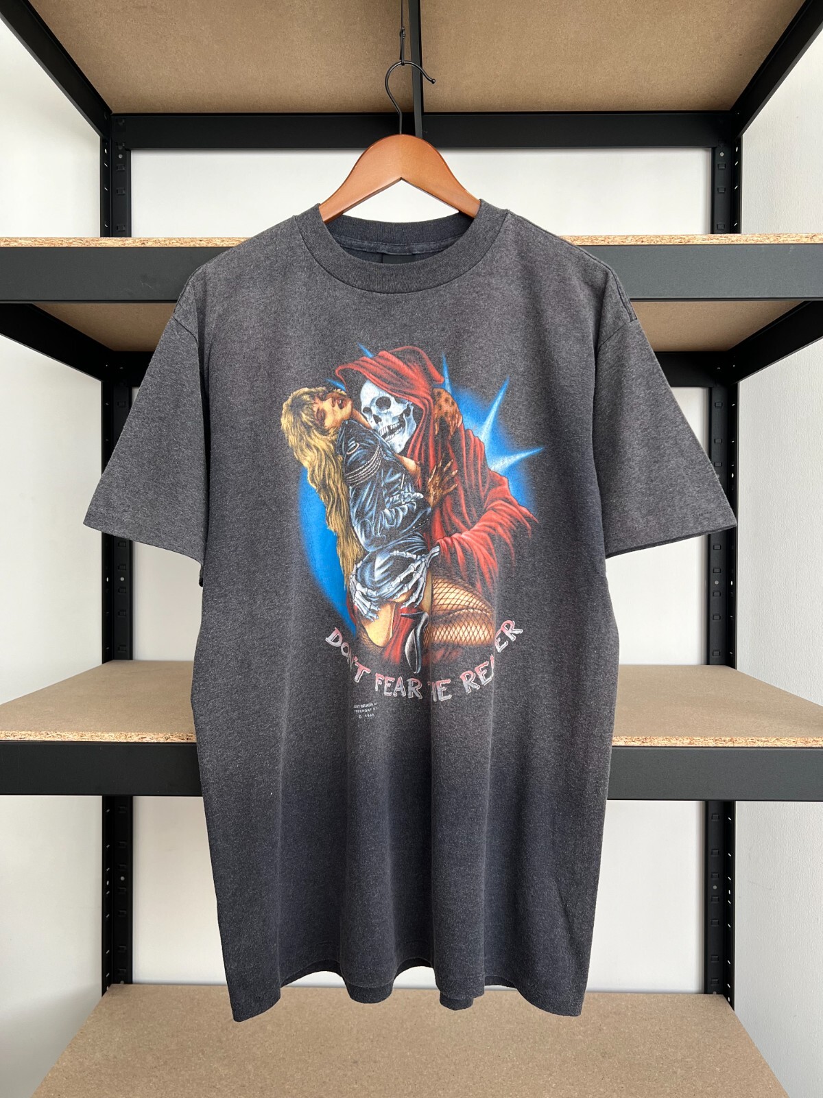 80s ヴィンテージTシャツ　死神　 Grim Reaper 3D Emblem Vintage 80s Motorcycle T-Shirt Men's XL Grim Reaper Death 3D