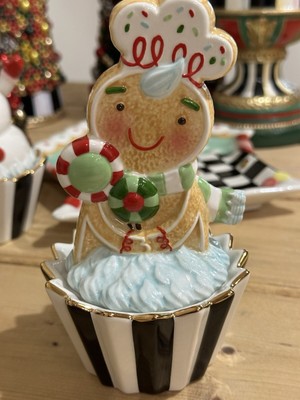 Mackenzie Childs Holiday Sweets Gingerbread Cupcake Box 
