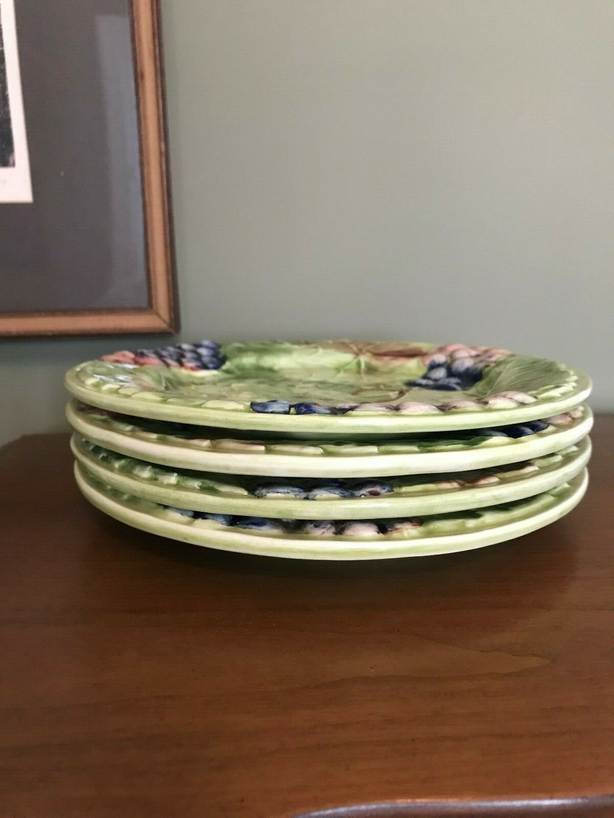 J. Willfred Decorative Platter and 4 Plates, Made in Portugal