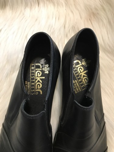 RIEKER Anti-Stress Dana Black Leather Slip On Loafer Women's Size 7