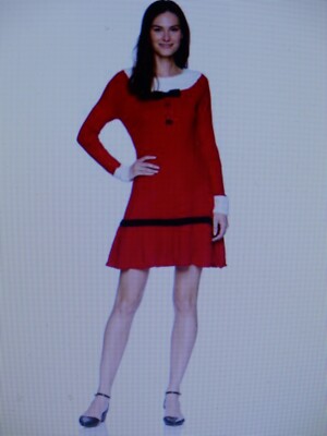 BLIZZARD BAY - Missy Red  Christmas Knit Sweater Dress, New, XS NIP YY22