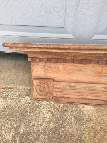 Early Vintage 1900s Ornate Wood Victorian Eastlake FIREPLACE Mantel Mantle