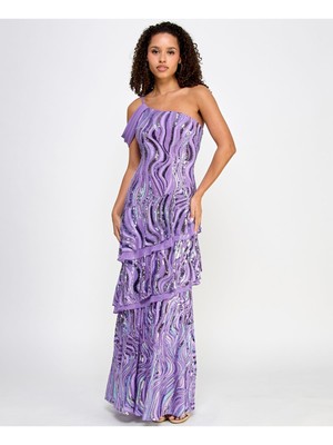 MORGAN & CO Womens Purple Lined Single Strap With S Formal Dress Juniors 17