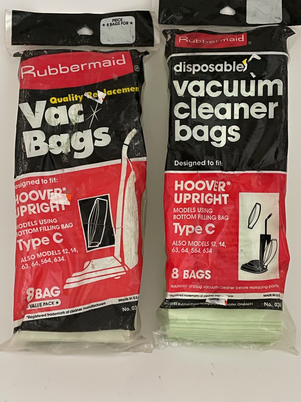 16 HOOVER Upright Disposable Vacuum Cleaner Sweeper Bags Type C by Rubbermaid