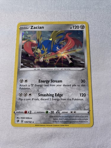 Zacian 139/192 Cracked Ice Rebel Clash Deck Exclusive Holo Zacian 139/192 Cracked Ice Rebel Clash Deck Exclusive Holo