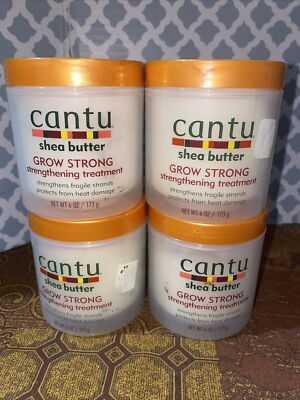 4 Pack! Cantu Shea Butter Grow Strong Strengthening Treatment, 6oz each