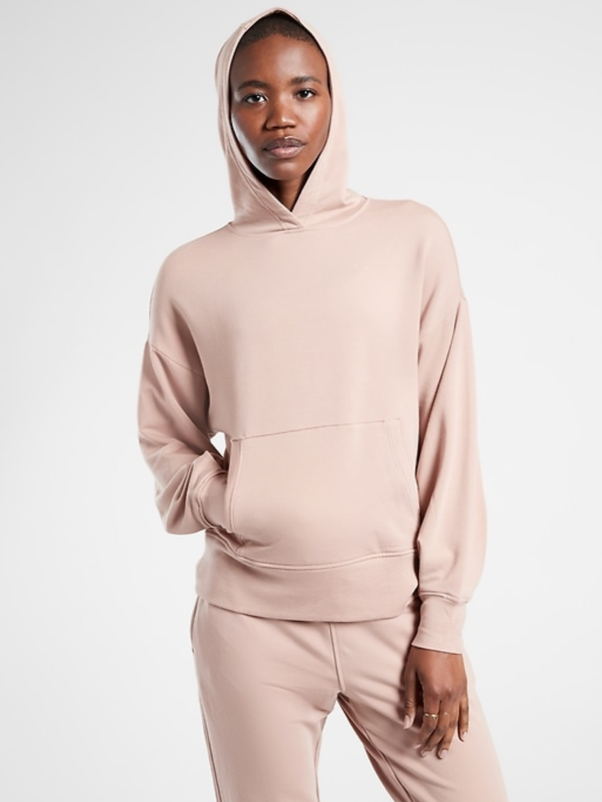 ATHLETA WOMEN'S MOCHA LATTE LONG SLEEVE BALANCE HOODIE