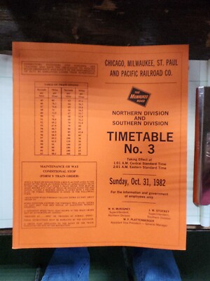 CHICAGO MILWAUKEE M, ST. PAUL AND PACIFIC , MILWAUKEE ROAD  TIMETABLE NO. 3