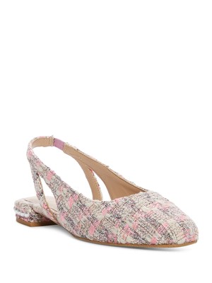 STUART WEITZMAN/ женские босоножки в розовую клетку с жемчугом на блочном каблуке без застежки на плоской подошве 6.5 B