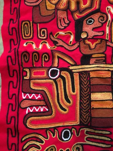 Handwoven South American Tapestry Decorative Handmade Folk Art Wool Textile