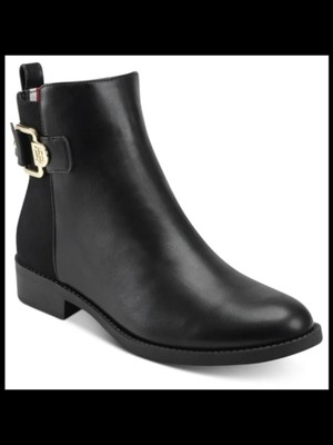 

TOMMY HILFIGER Женские черные ботильоны на каблуке с логотипом Inella и круглым носком, размер, Черный, TWINELLA