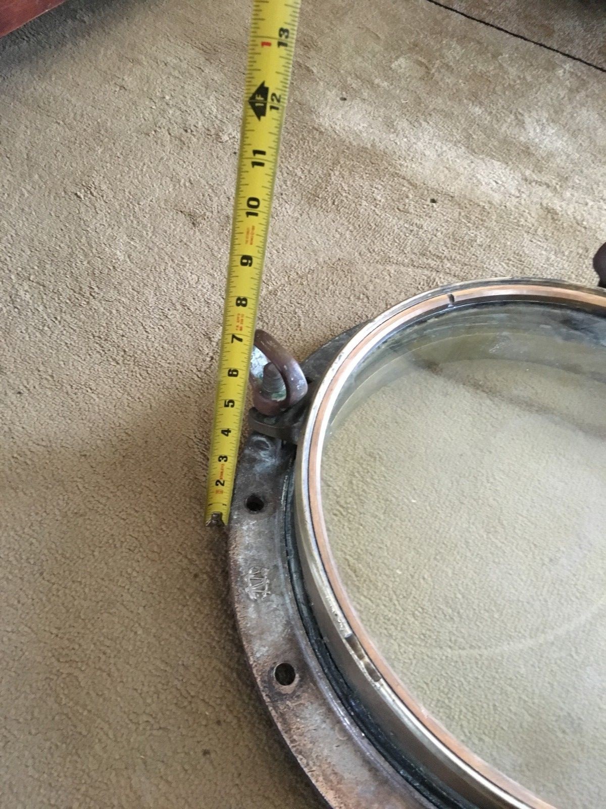 Vintage, Authentic Bronze Tugboat Porthole, Bronze & Glass @ 19