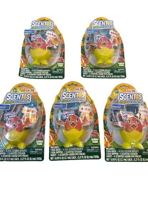 Lot 5 Scentos Scented Easter Dino Egg Decorating Kit Age Group 3+  Boys & Girls