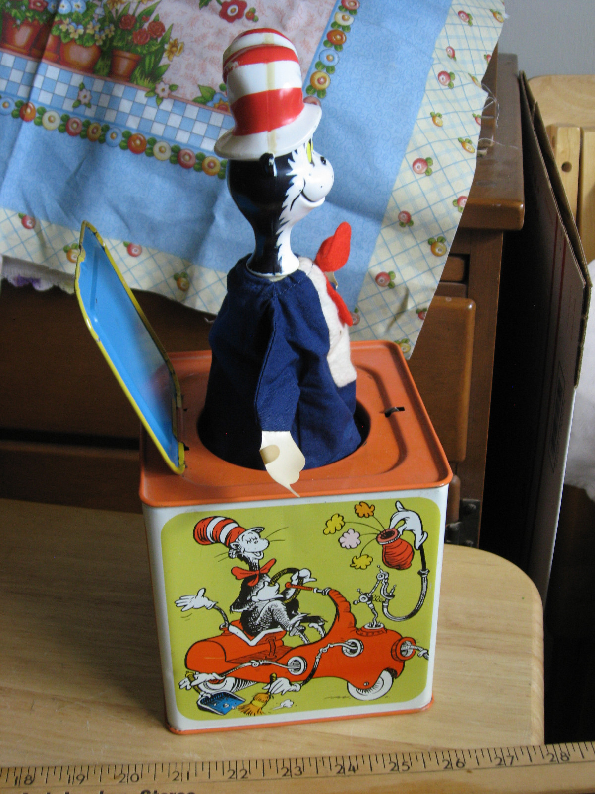 MATTEL Dr. Seuss Jack in the Box Cat in the Hat 1970 Antique Vintage