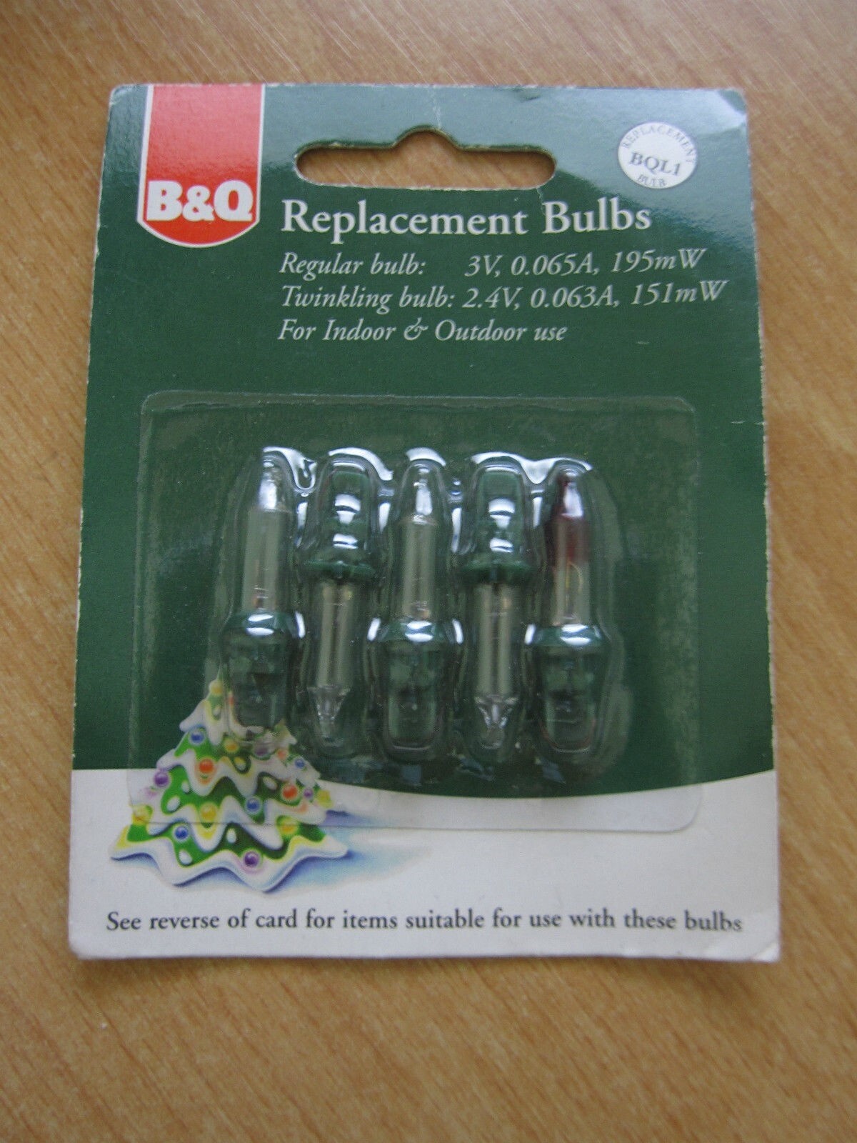 B&Q Replacement Spare Xmas Light Bulbs, Clear Lamps 3v 195mW BQL1 25073201