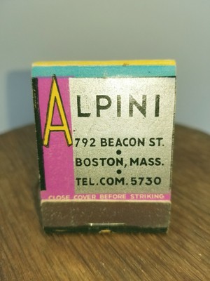 Matchbook Alpini Boston Massachusetts Vintage Girlie Feature Advertising 