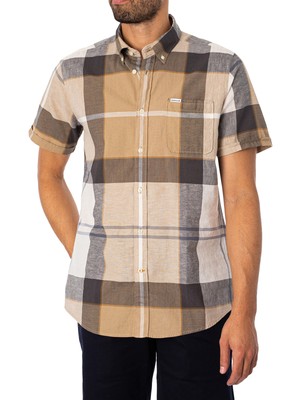 

Мужская рубашка с короткими рукавами Barbour Douglas Tailored, коричневая, Коричневый, MSH5077TN88