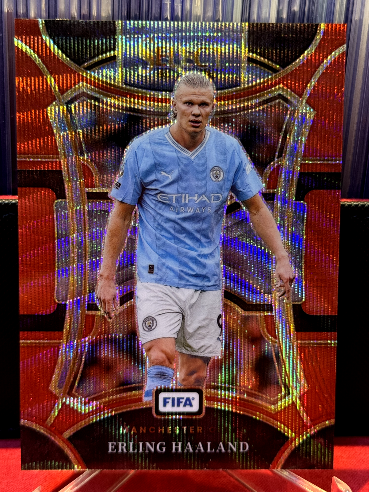 2023-24 Panini Select FIFA Erling Haaland RED WAVE Prizm 68