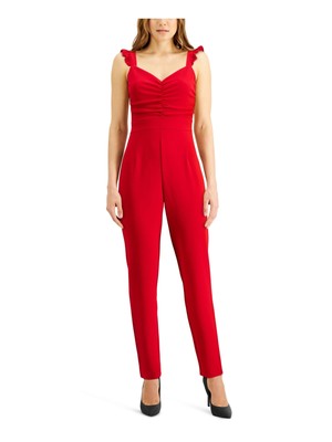 

CRAVE FAME Женский красный комбинезон с зауженными штанинами и рюшами для вечеринок, для юниоров