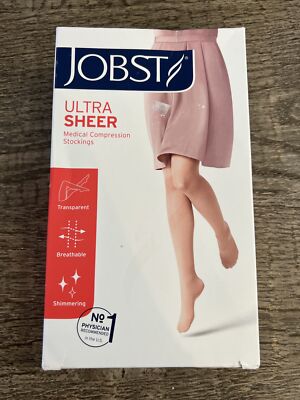 JOBST Women's UltraSheer Waist High Classic 15-20 mmHg Closed Toe SunTan Large