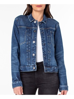 

EARNEST SEWN NEW YORK Женская синяя джинсовая куртка с карманами и регулируемой талией, Синий, HR70795TT36