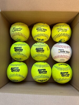 Gold Dot, Super Duper, and Thunder Heat 12'' inch Softballs Pack of 9