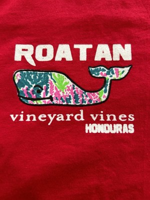 VINEYARD VINES UNISEX RED TEE SHIRT ROATAN HONDURAS XL PRISTINE