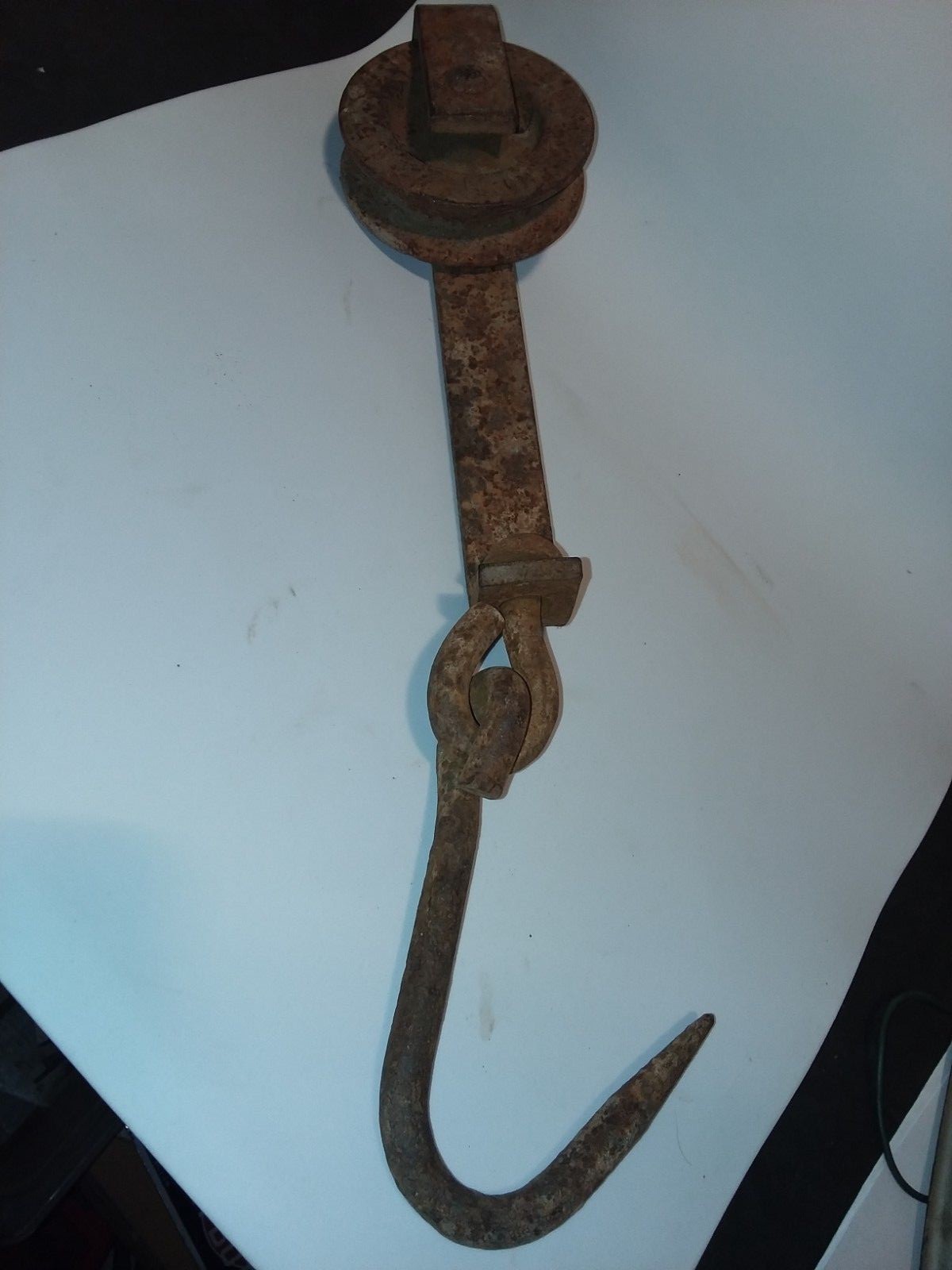 Vintage Meat Hook with Trolley Pully KOCH K.C. MO NO. 6151
