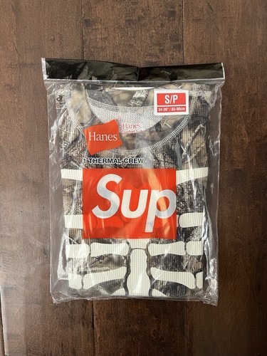 Supreme FW24 Hanes Bones Cotton Thermal Crew Camo L/S Logo