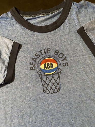 Vintage 90s Beastie Boys ABA Atwater Basketball XL Ringer T
