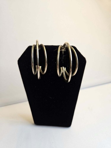 Triple Hoop Earrings Excellent Vintage Condition | eBay