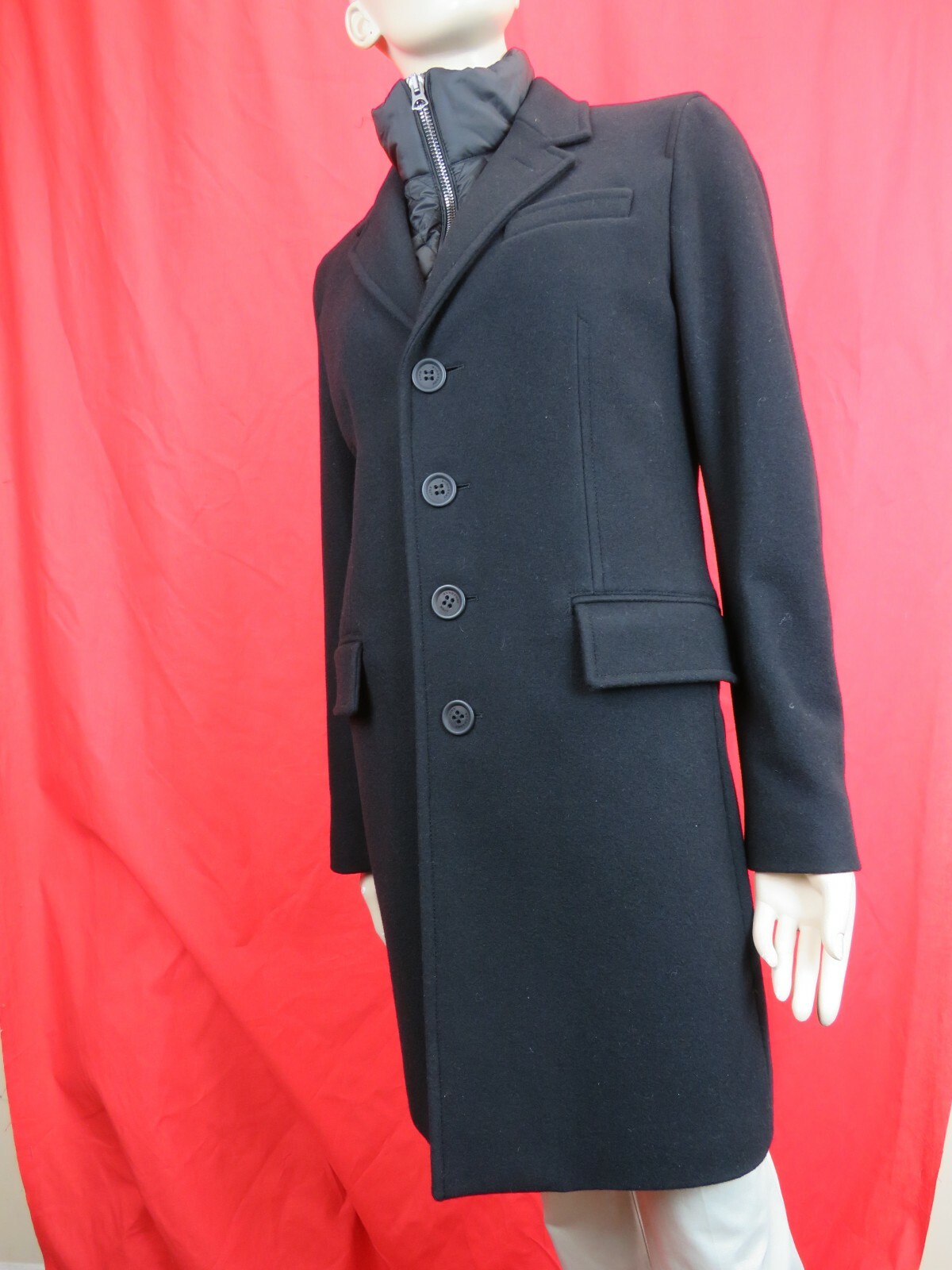 BURBERRY BURBERRY LYNDSON 3-IN-1 BLACK WOOL CASHMERE QUILTED VEST WARMER TRENCH COAT XXL