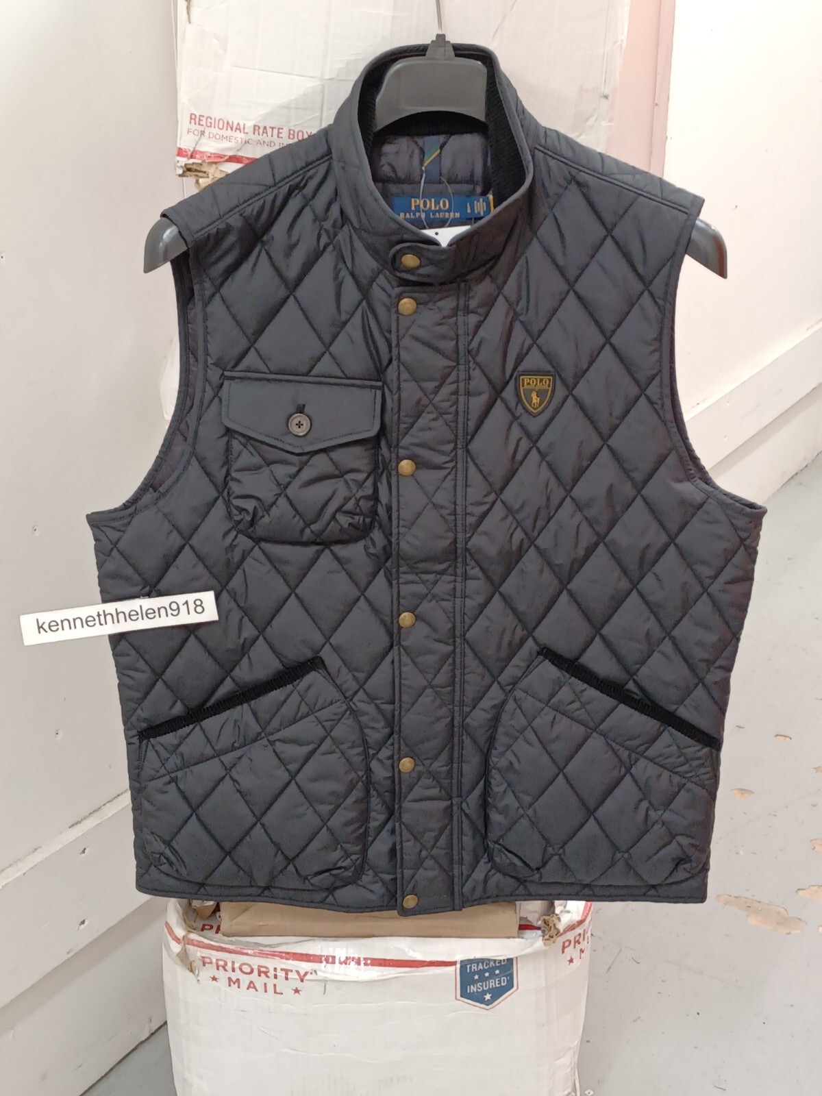POLO RALPH LAUREN ウォーターリペラント キルテッド ベスト M POLO RALPH LAUREN WATER REPELLENT QUILTED VEST JACKET BLACK