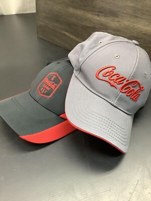 Coca Cola Albany NY Baseball Hat Hook Loop Adjustable Black Red Plus lot 2