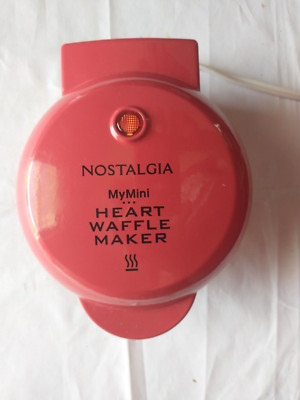 MyMini Heart Waffle Maker, Red  Tested