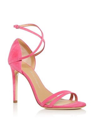 

Женские розовые замшевые босоножки на каблуке-шпильке SALVATORE FERRAGAMO Pink Gem Ines Toe Stiletto 7,5 C, Розовый, 999032