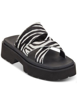

DKNY Женские черные кожаные сандалии без шнуровки Rydel на платформе размером 1-1/2 дюйма, Черный, K1278200